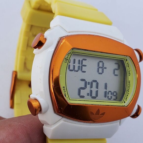 Adidas Originals 44MM Men Digital Watch Multicolor Case Yellow Bands New Battery - Picture 3 of 16